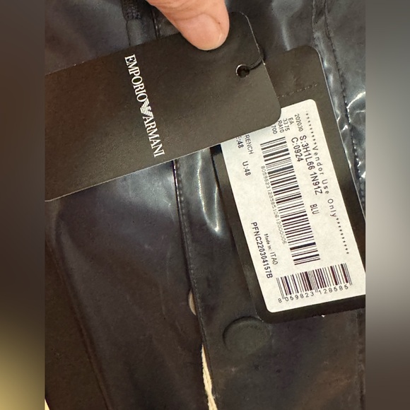 Authentic MENS Emporio Armani trench rain jacket & Belt Sz IT 48 Retail $1895 - Picture 3 of 13